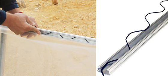 Sistema de fechadura de estufa de galpão de plástico com fio de película de fechadura de moagem e fio zigzag
